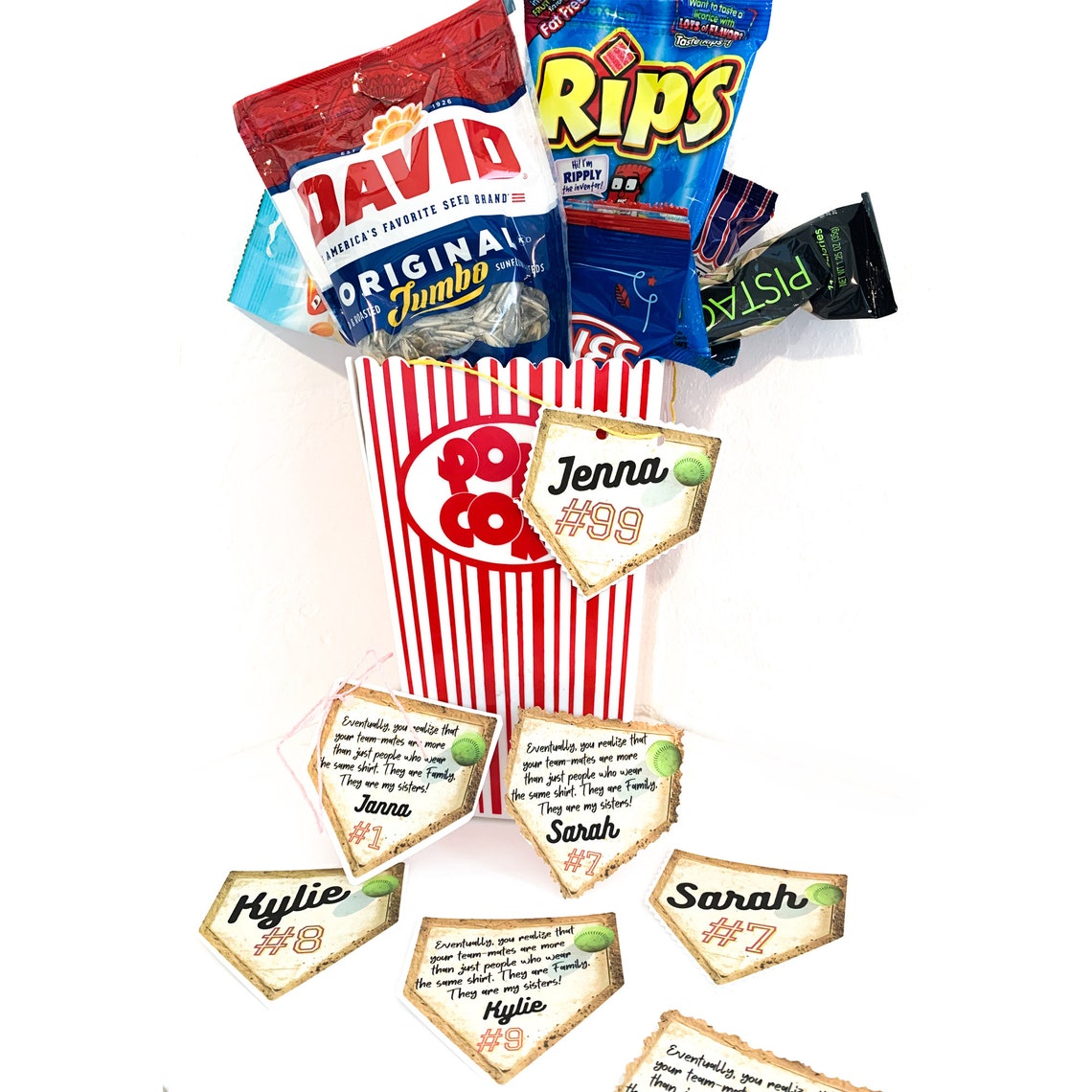 Softball Girls Team Party Printable Tags Customizable &amp; - Etsy