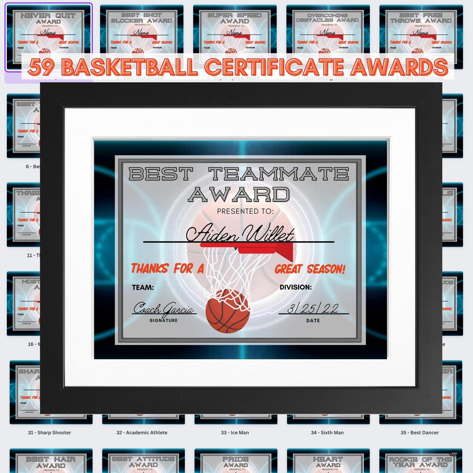 59 Awesome Basketball Award Ideas for Youth Teams Funny Etsy