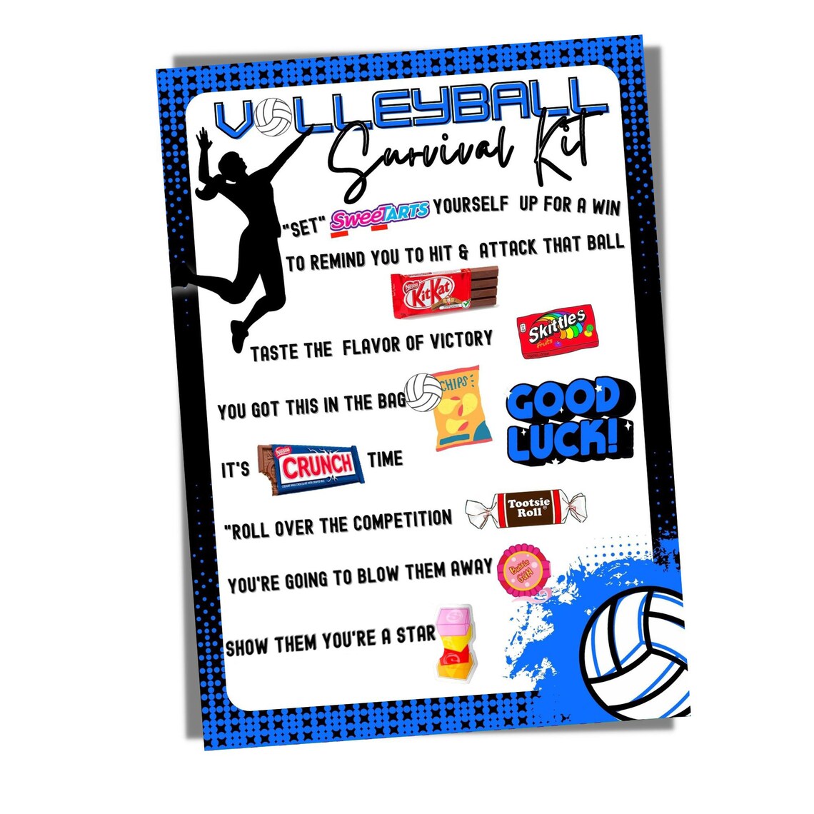 Volleyball Survival Kit Blue & Black Survival Kits Etsy