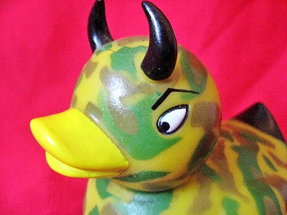 The Original Yellow Devil Duckie Rubber Duck Bath Tub Toy by Accoutrements