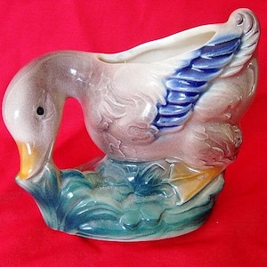 Vase Jardinière Canard en Céramique Années 1950