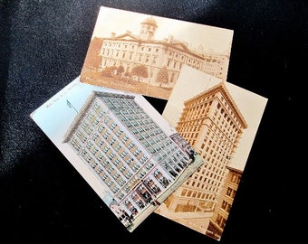 3 Circa 1910 Real Photo Postcards Portland Oregon Yeon Building Post Office Wells Fargo