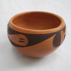 Vintage Hopi Polychrome Pottery Bowl by Frieda Poleahla