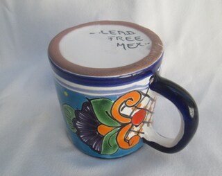 Talavera – Tazza Con Piattino In Ceramica Messicana Fatta A Mano, Blu E Bianco, Motivo Floreale, 2 Once
