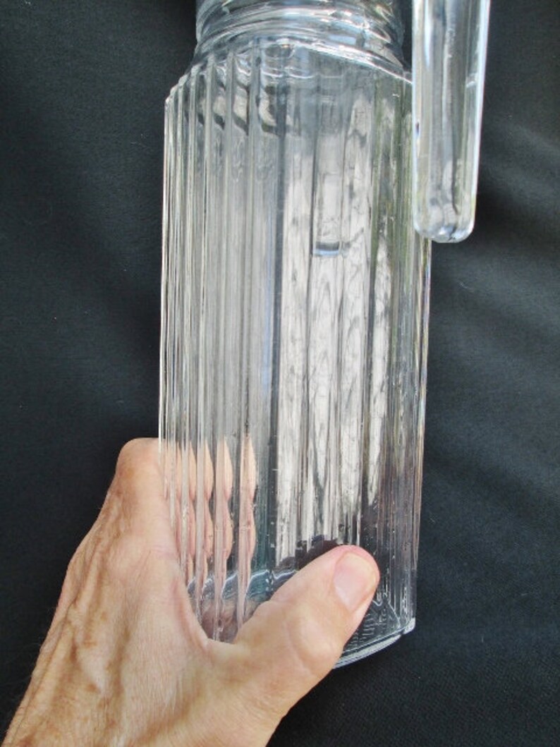 Arc / Arcopal Ribbed Glass Refrigerator Pitcher With Lid Made Etsy