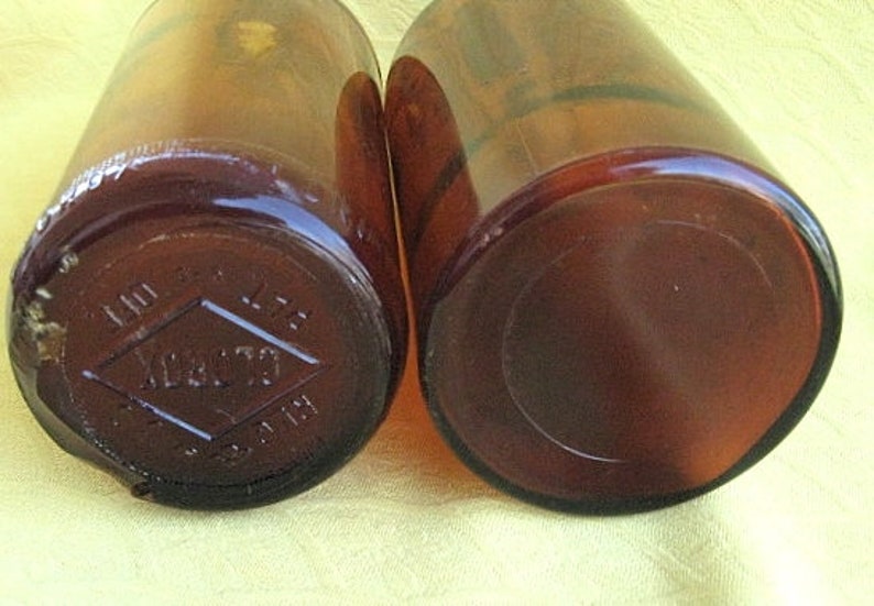 Two Vintage 32 Oz Brown Glass Bleach Bottles Purex & Clorox Etsy