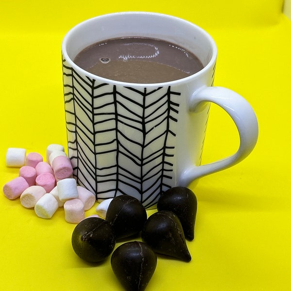 Mini Christmas Hot Chocolate Drops/Bombs, Kosher. Gluten Free, Dark Chocolate