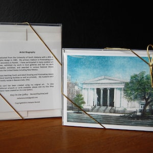 Government Street Presbyterian Church, Boxed Fine Art Note Cards, color monoprint etching, Religious art image 1