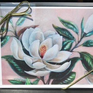 Magnolia del Sur, tarjetas florales en caja, tarjetas de notas de bellas artes, Arte de Magnolia, Tarjetas de Magnolia, tarjetas de regalo florales, Regalos de Magnolia, Arte de Magnolia
