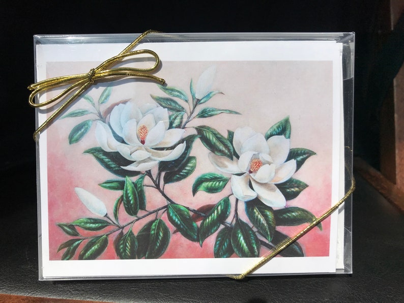 Southern Magnolia, floral boxed cards, fine art note cards, Magnolia art, Magnolia cards, floral gift cards, Magnolia gifts, Magnolia art image 1