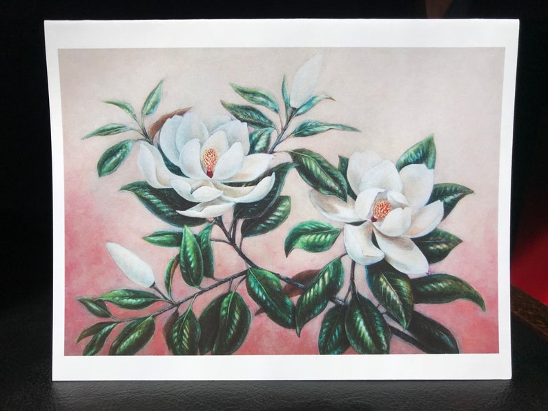 Southern Magnolia, floral boxed cards, fine art note cards, Magnolia art, Magnolia cards, floral gift cards, Magnolia gifts, Magnolia art image 2