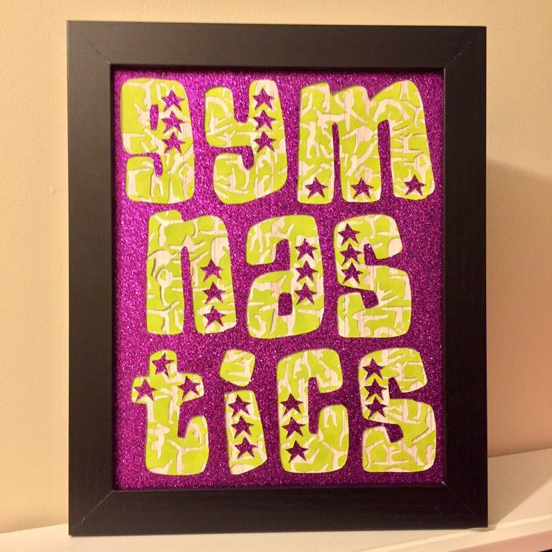 Framed or Unframed Gymnastics Glitter Word Wall Art 8x10 Etsy