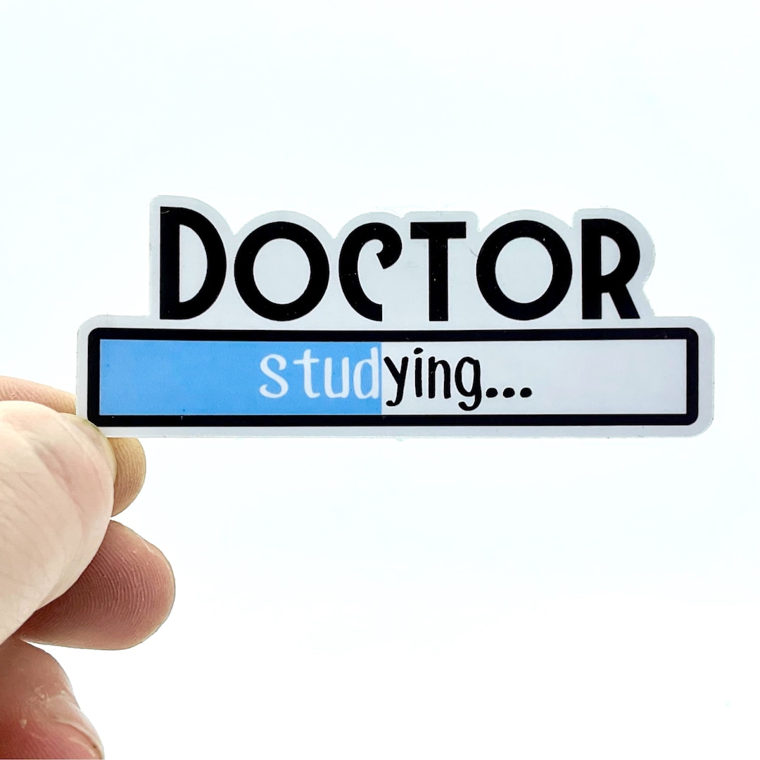 Doctor Loading Sticker Doctor. Studying... Loading Screen Funny Medical Student Waterproof ...