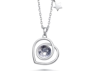 Authentic Moon Rock Heart Series Necklace (From Lunar Meteorite NWA 11788)