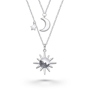 Authentic Moon Rock Double Layer Necklace (From Lunar Meteorite NWA 11788)