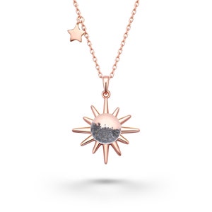 Authentic Moon Rock Eclipse Series Necklace (From Lunar Meteorite NWA 11788)--18K Rose Gold