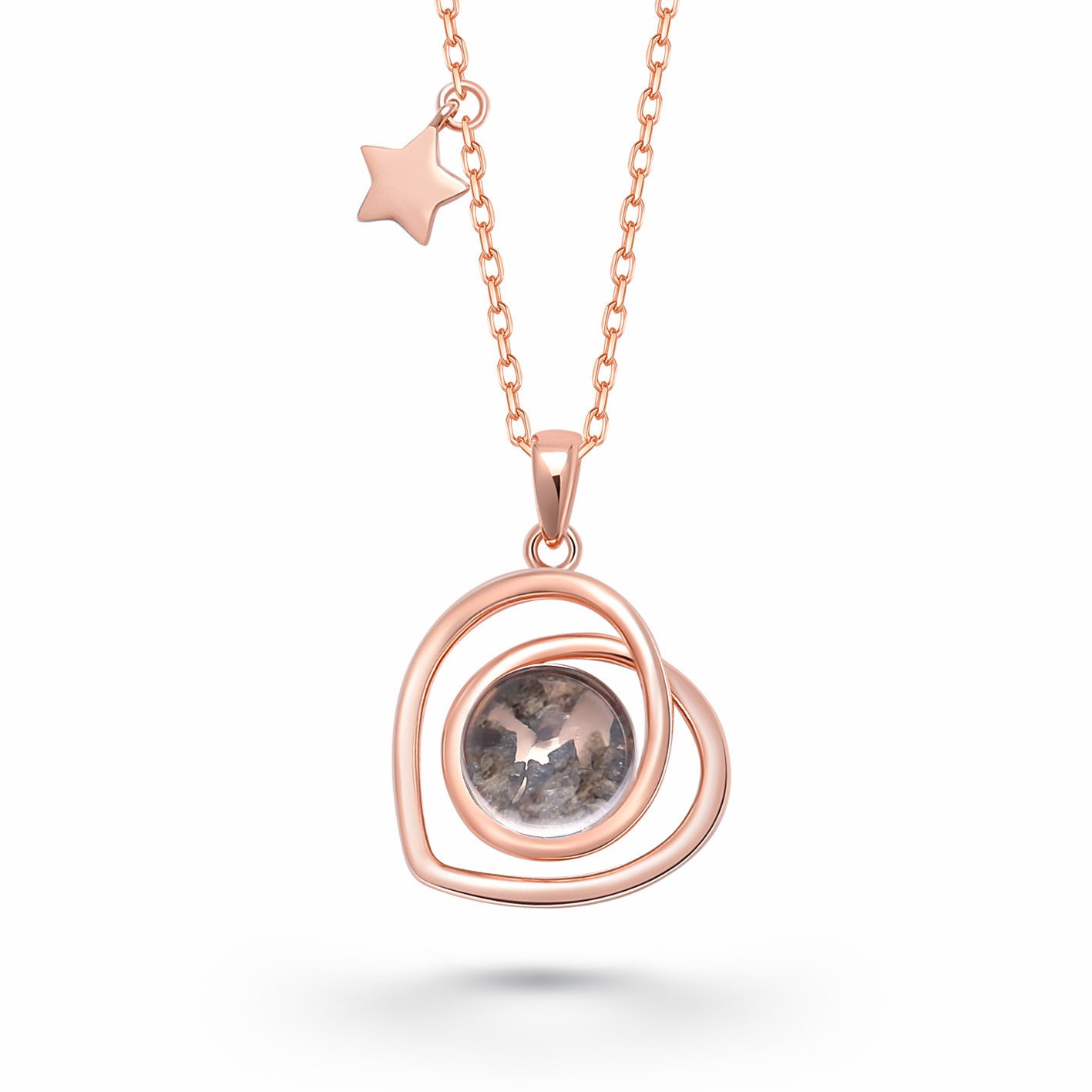 Rose Gold Martian Meteorite Pendant