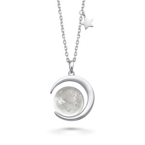 Authentic Moon Dust Crescent Series Necklace (From Lunar Meteorite NWA 5000)