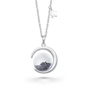 Authentic Moon Rock Crescent Series Necklace (From Lunar Meteorite NWA 11788)