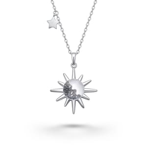 Authentic Moon Rock Eclipse Series Necklace (From Lunar Meteorite NWA 11788)