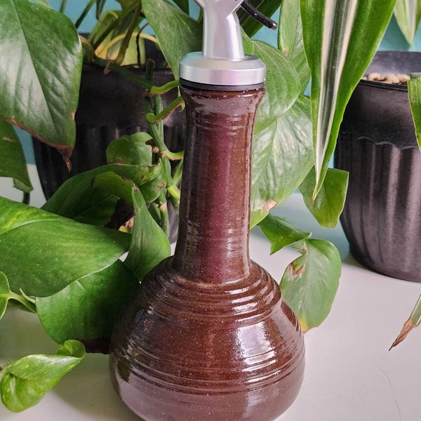 Handmade Rich Earth Ceramic Olive Oil Bottle