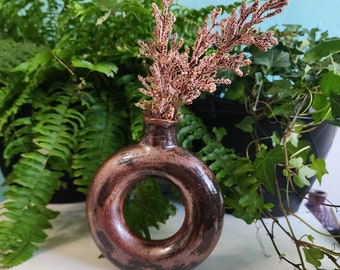 Gorgeous Copper Float Round Hollow Donut Vase