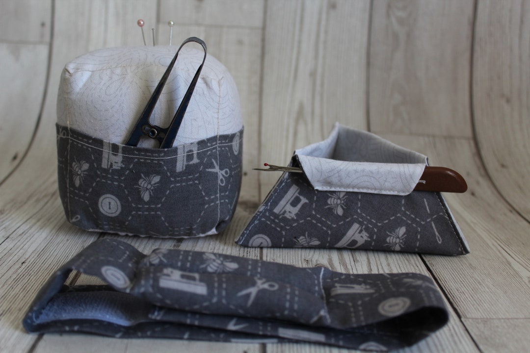 Cube Pin Cushion Organiser, Sewing Machine Pin Cushion & Thread Catcher