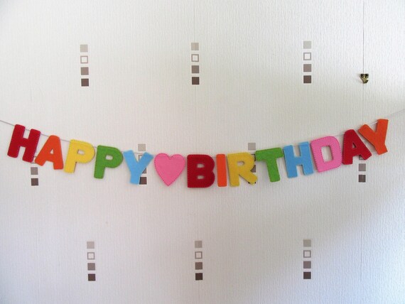 Birthday Bunting Birthday Party Decor Felt Bunting Etsy