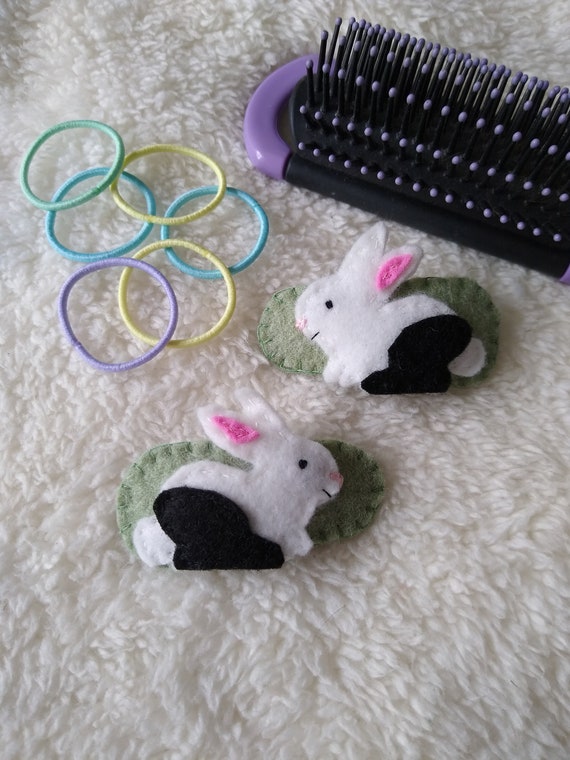Rabbit Hair Clips Bunny Hair Accessories Toddler Hair Etsy UK