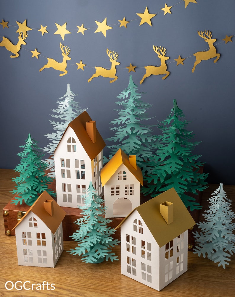 3d christmas tree svg diy paper christmas tree template pdf etsy