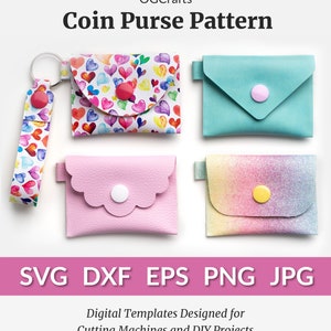 Download Coin Purse Svg Bundle Card Pouch Template Clutch Purse Faux Etsy