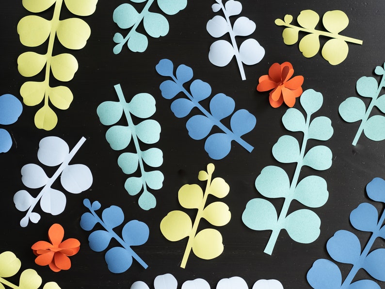 Eucalyptus Paper Leaf SVG DXF PDF Template Paper Flower | Etsy
