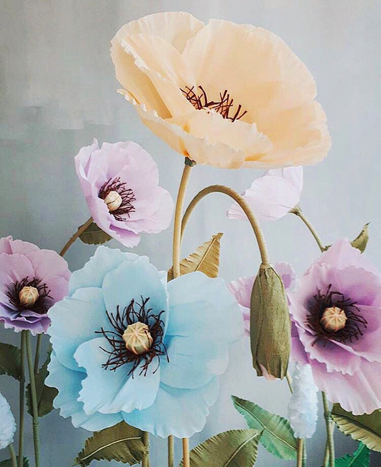 Large Crepe Paper Flower Templates Video Tutorial DIY Giant Etsy