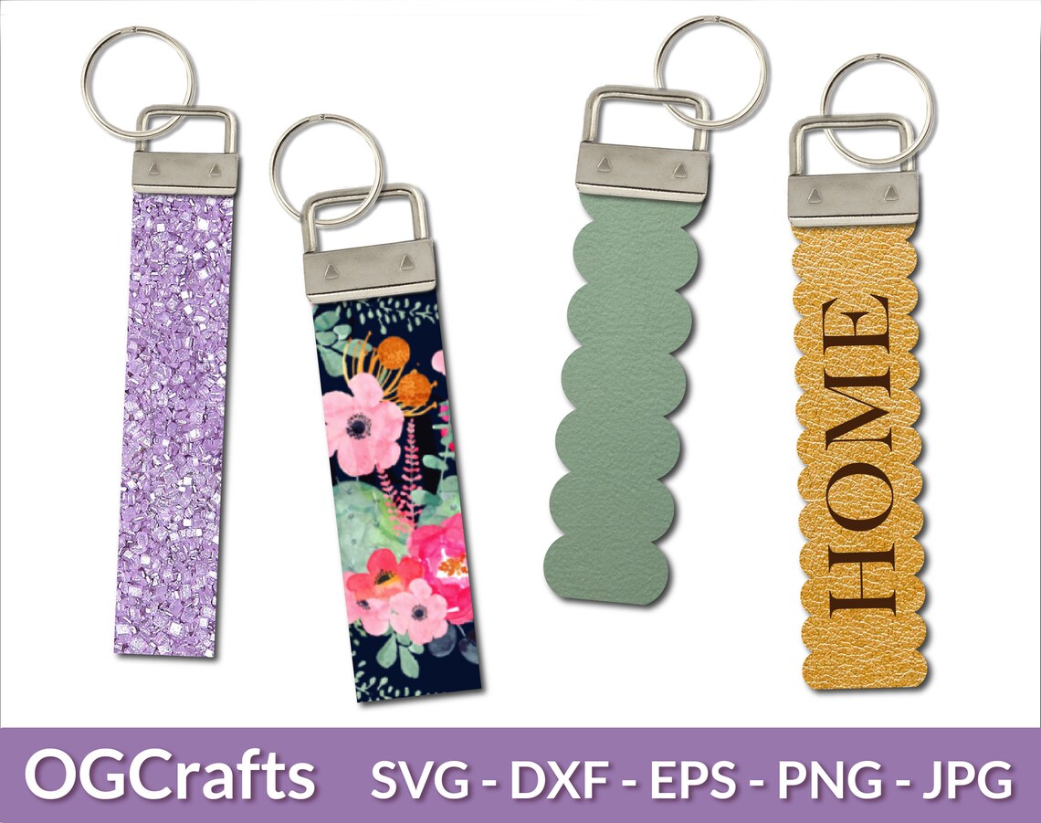 Key Fob SVG Wristlet Fob Template Faux Leather SVG Bundle Etsy