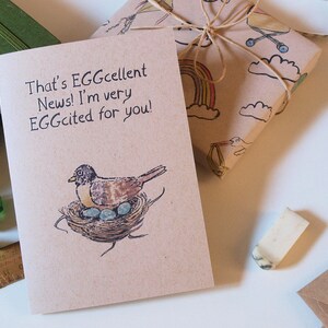 Greeting Card - That's eggcellent news. Baby, Babies, Newborn, Wedding, good news
