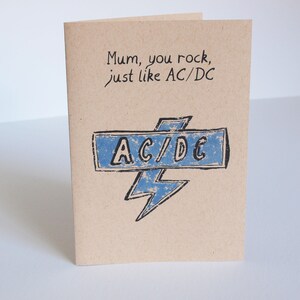 Greeting Card-  Mum or Dad you rock just like AC/DC - Mother's Day