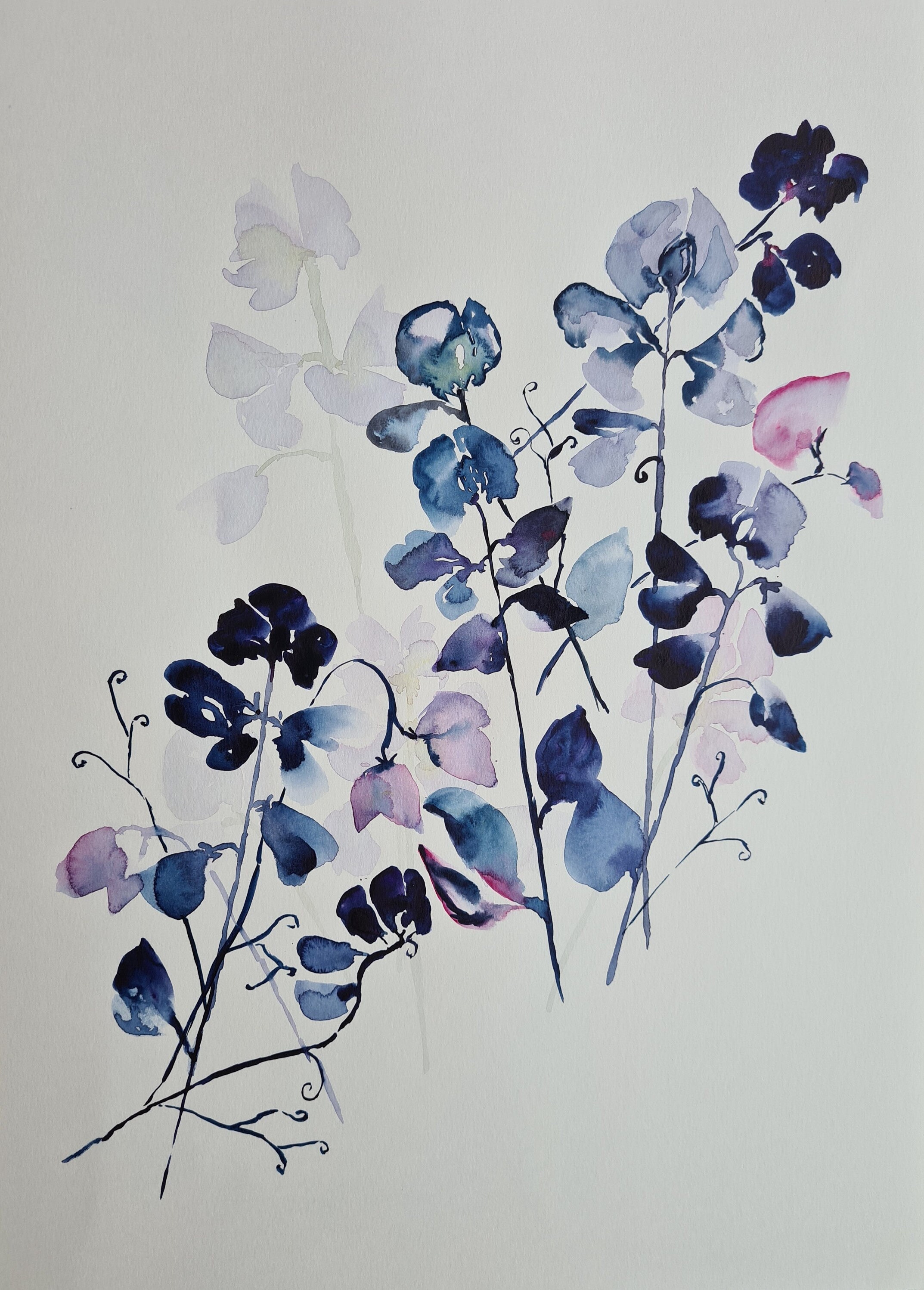 A3 花の水彩画オリジナル - Etsy 日本