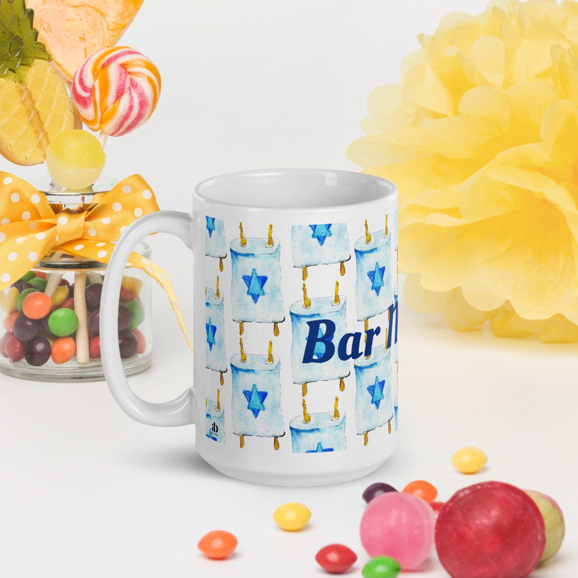 Bar Mitzvah Torah White glossy mug Etsy