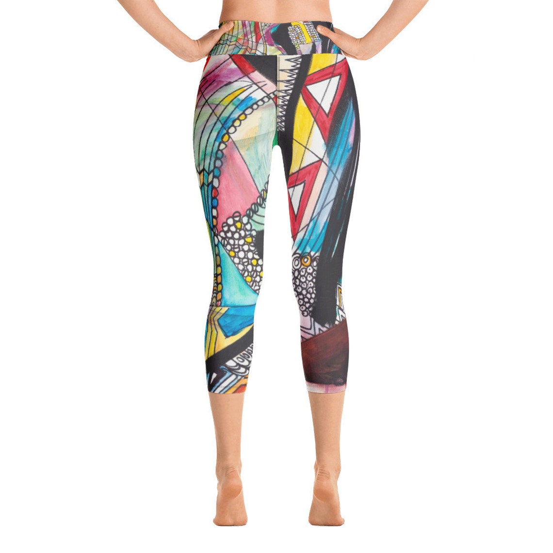 Multi Color Yoga Capri Leggings | Etsy