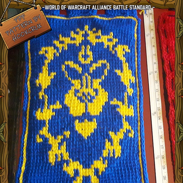 Allianz World of Warcraft Wandbehang - Tunesisch PDF Pattern gehäkelt