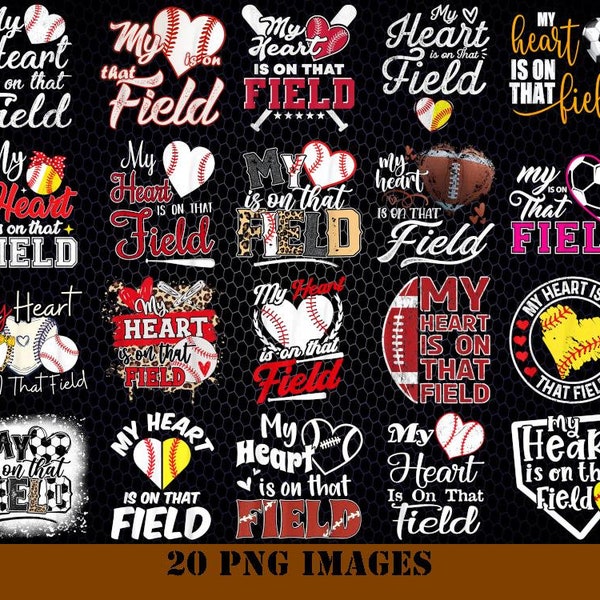 My Heart Is On That Field Png, Baseball Mom Png, Baseball Mama Png, Baseball Png