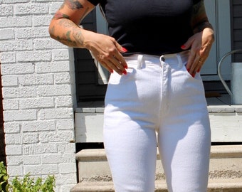 26x28 Vintage High Rise White Fenim Jeans | Vintage Denim | Women's High Rise White Jeans