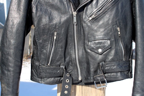 Small Women's Leather Motorcycle Jacket | Vintage… - image 3