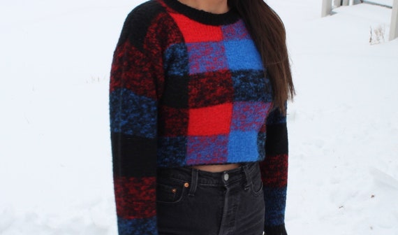 80s Vintage Cropped Wool Sweater | Small Vintage … - image 3