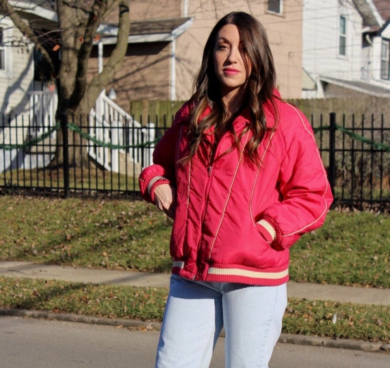 80's Vintage Puffer Bomber Jacket - image 3