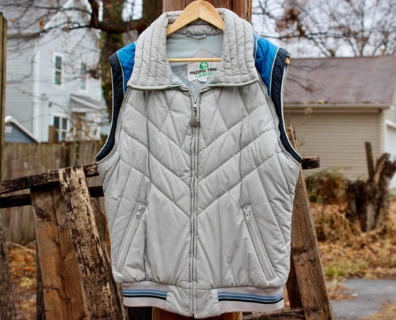 Unisex 70s Vintage Puffer Vest Converts to Jacket… - image 2