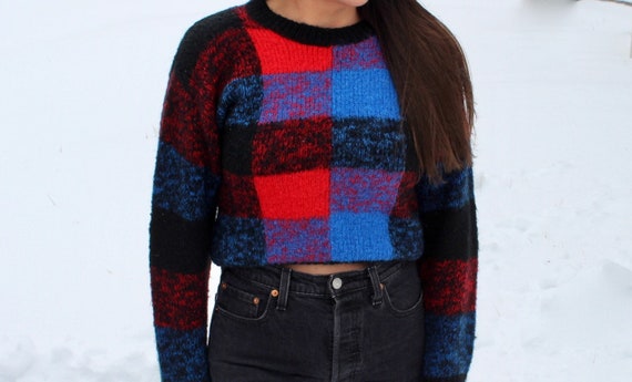 80s Vintage Cropped Wool Sweater | Small Vintage … - image 2