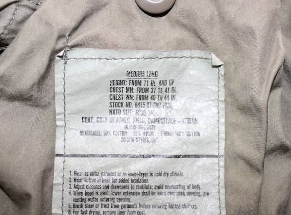 Vintage Lined Camo Army Field Jacket | Medium Arm… - image 6