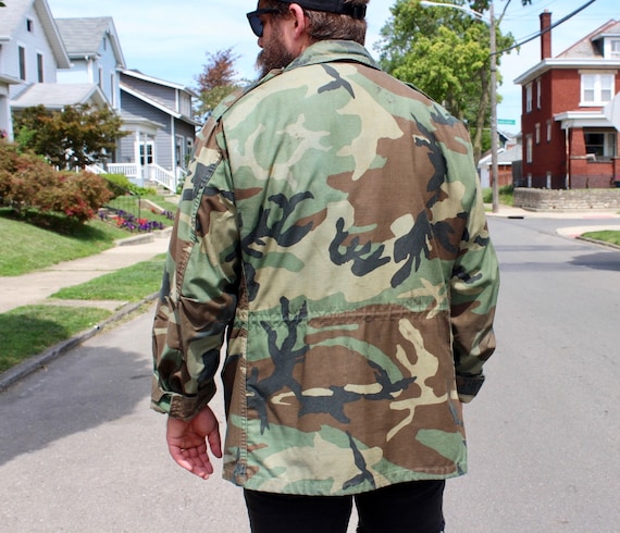 Vintage Lined Camo Army Field Jacket | Medium Arm… - image 2