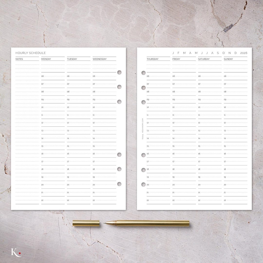 Weekly Schedule Bundle – A5 Printable Planner Insert | Hourly Week on ...